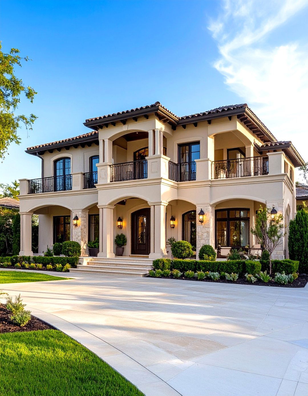 Mediterranean House Exterior with Luxury Estate Features - 20 Mediterranean House Exterior Ideas