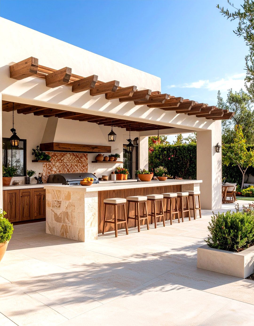 Mediterranean House Exterior with Outdoor Kitchen Integration - 20 Mediterranean House Exterior Ideas