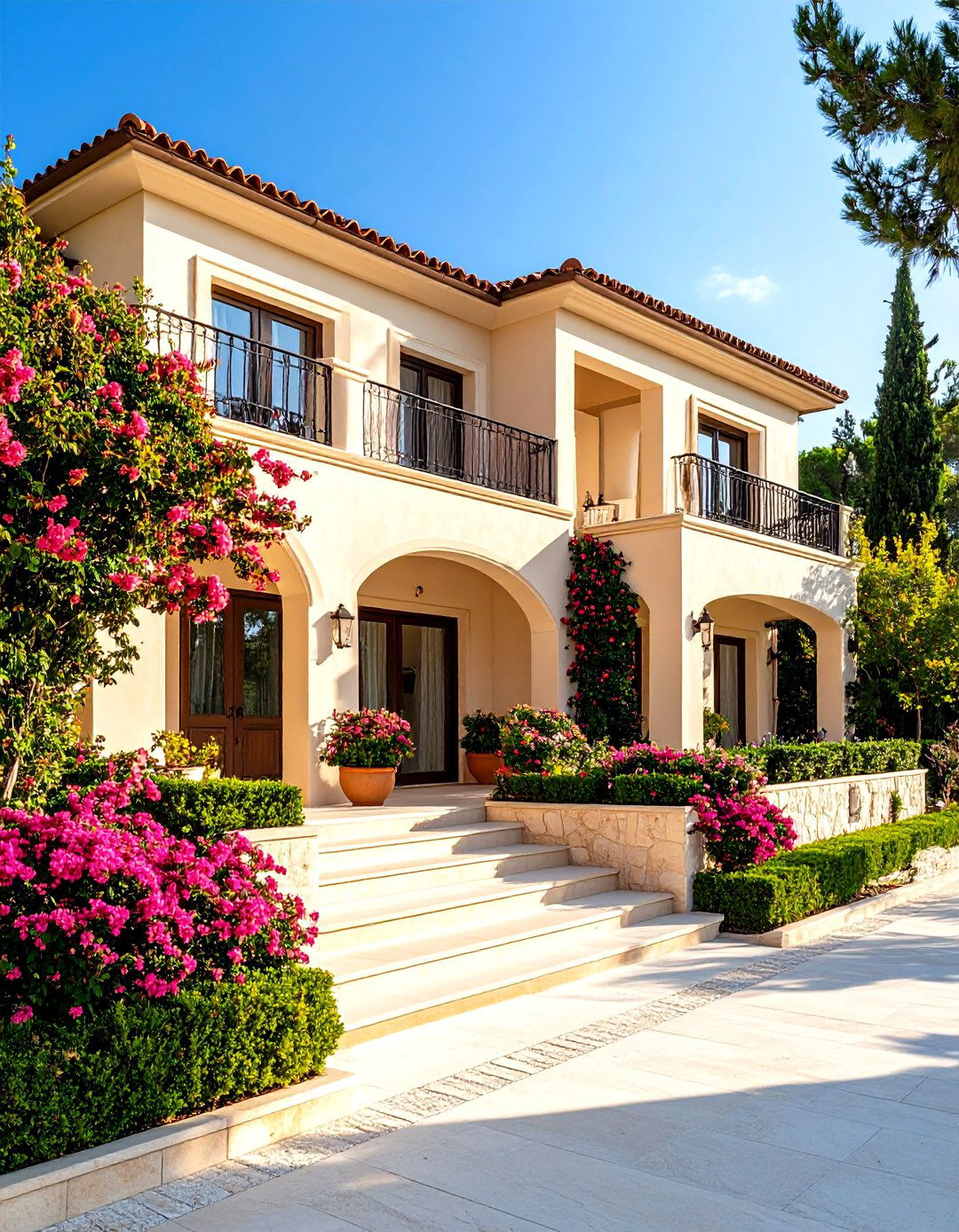 Mediterranean House Exterior with Textured Stucco Finishes - 20 Mediterranean House Exterior Ideas