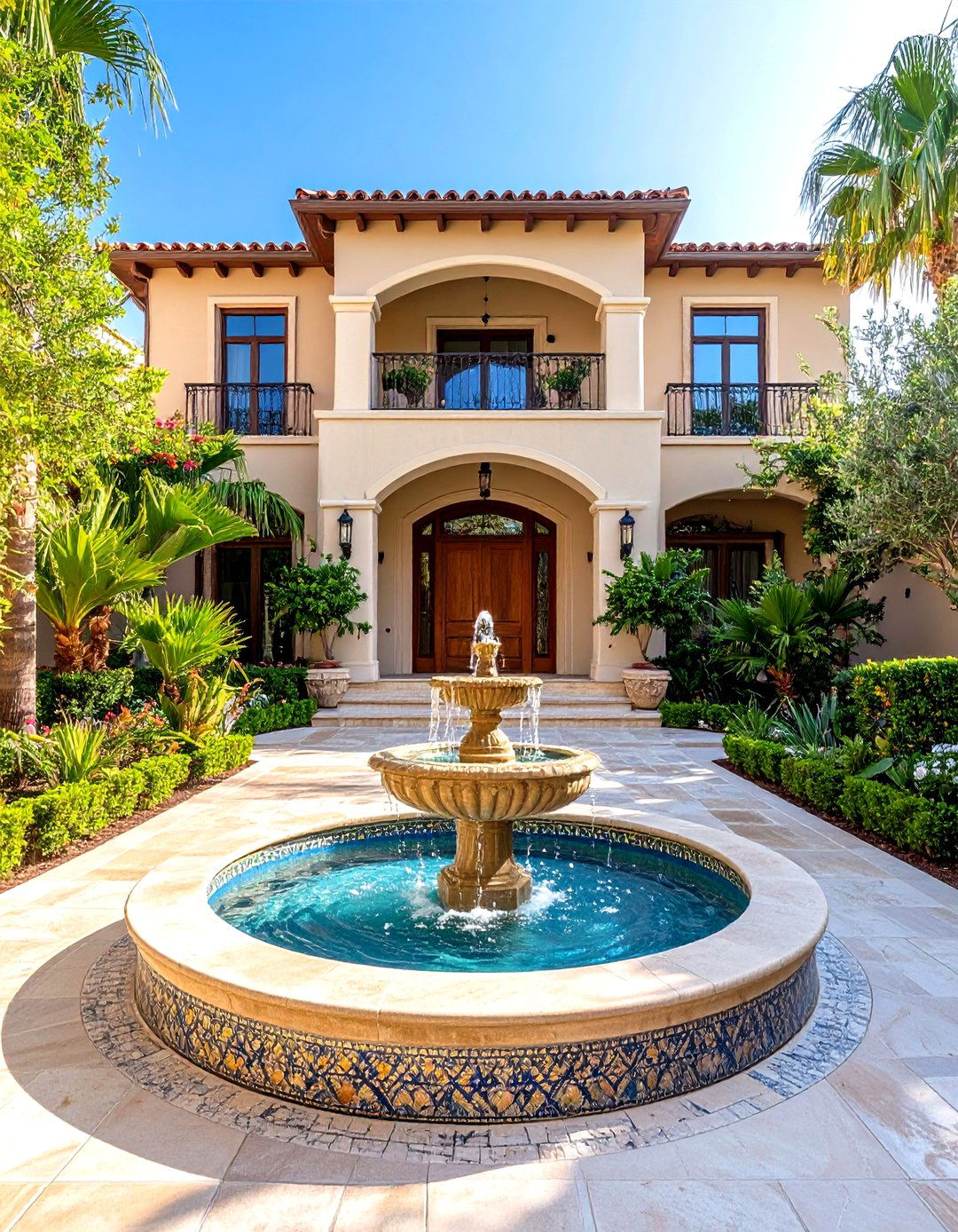 Mediterranean House Exterior with Water Feature Integration - 20 Mediterranean House Exterior Ideas