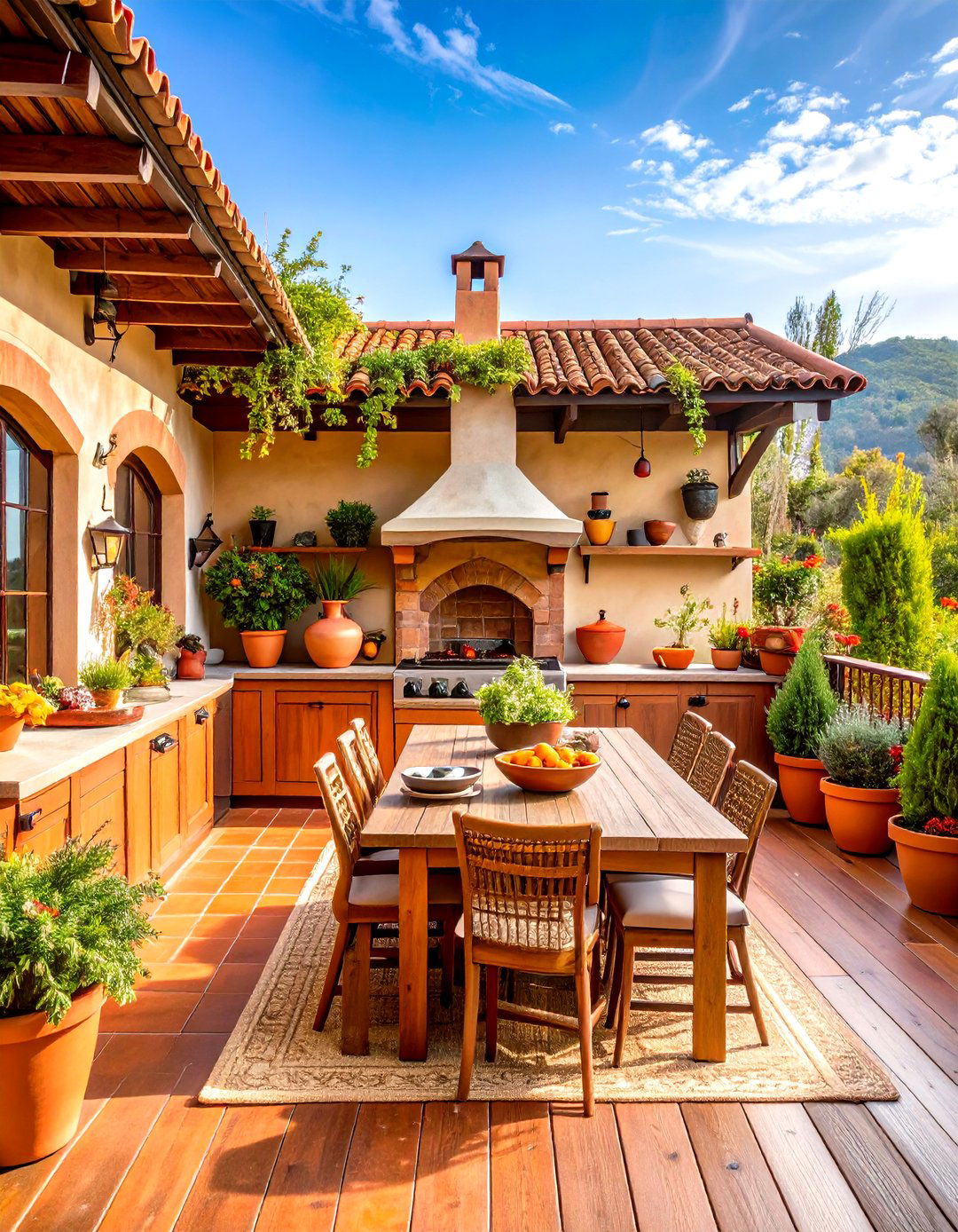 Mediterranean Inspired Outdoor Kitchen on Deck - 20 Outdoor Kitchen on Deck
