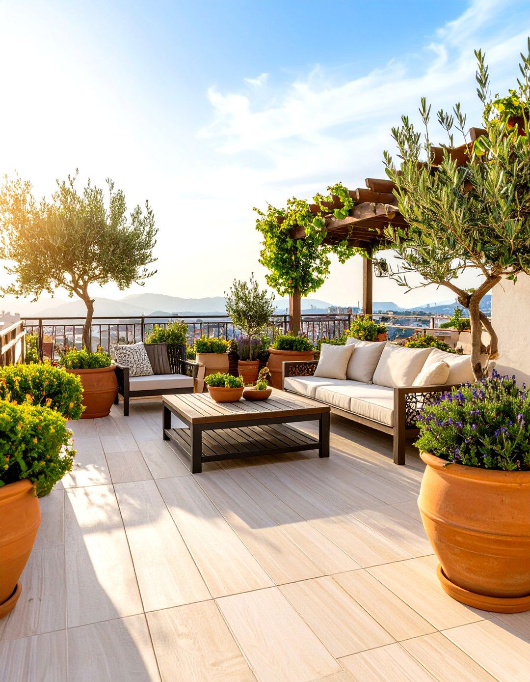 Mediterranean Inspired Rooftop Deck - 20 Rooftop Deck Ideas