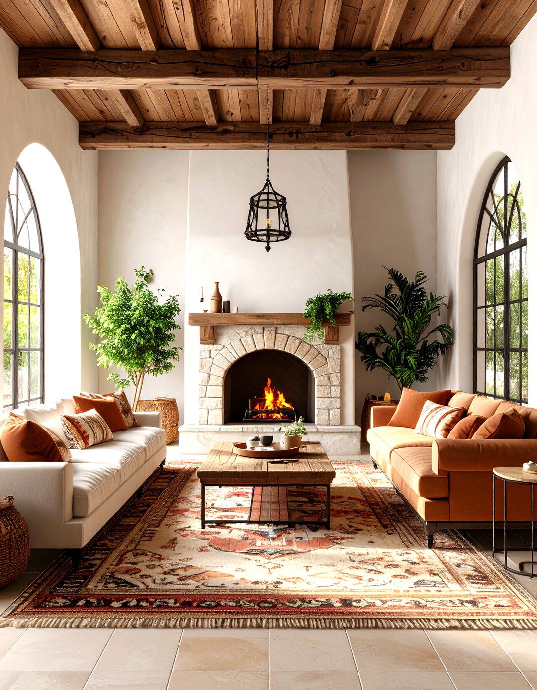 Mediterranean Inspired Rooms With Fireplaces With Vaulted Ceilings and Stucco Finishes - 20 Rooms With Fireplaces With Vaulted Ceilings Features