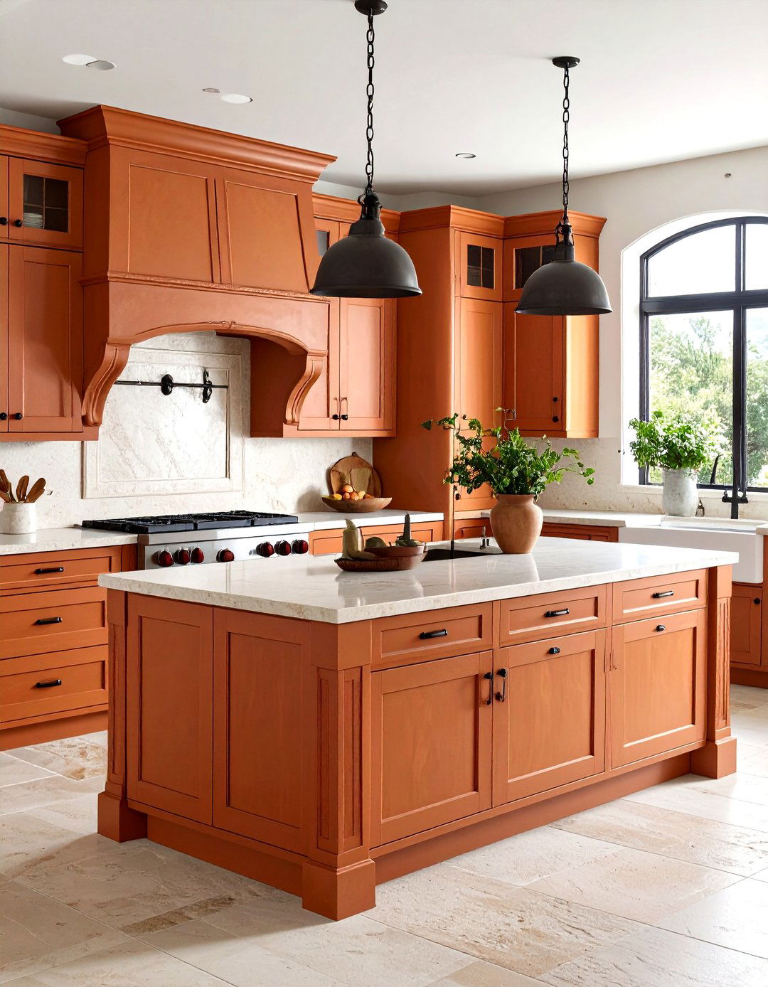 Mediterranean Kitchen Cabinet Design with Textured Details - 20 Kitchen Cabinet Ideas