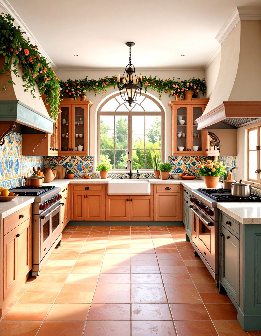 Mediterranean L Shaped Kitchen with Warm Earth Tones - 20 l shaped kitchen ideas