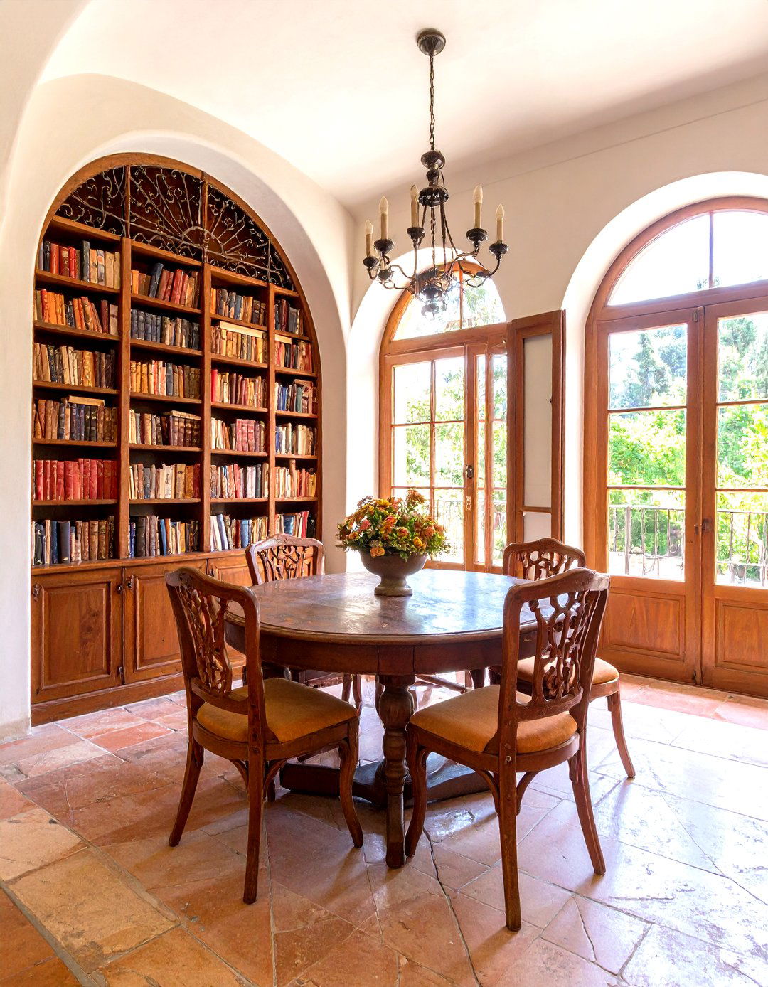 Mediterranean Library Dining Room Combo - 20 Library Dining Room Combo Ideas