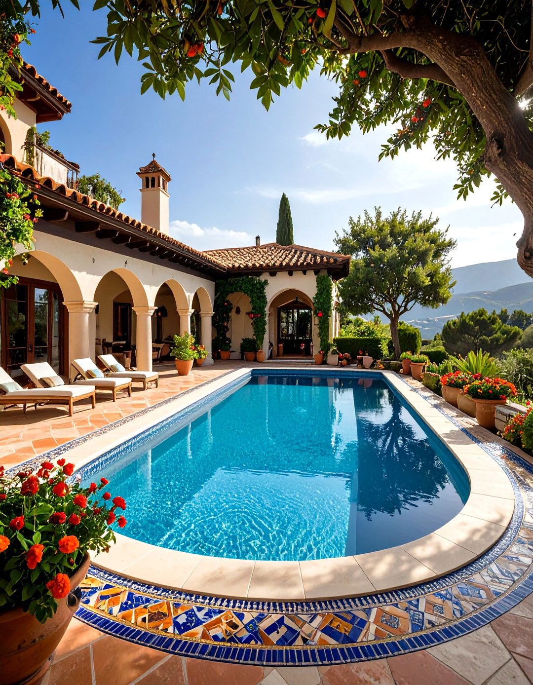 Mediterranean Mosaic Pool Tile Artworks - 20 Pool Tile Ideas