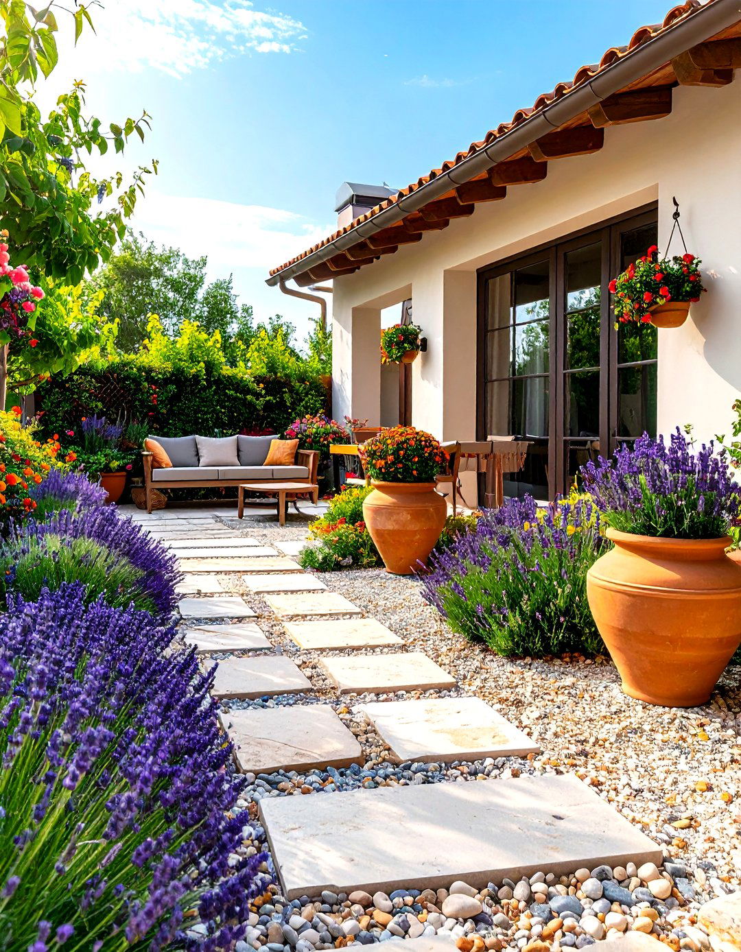 Mediterranean Patio with Gravel Garden Serenity - 20 Mediterranean Patio Ideas
