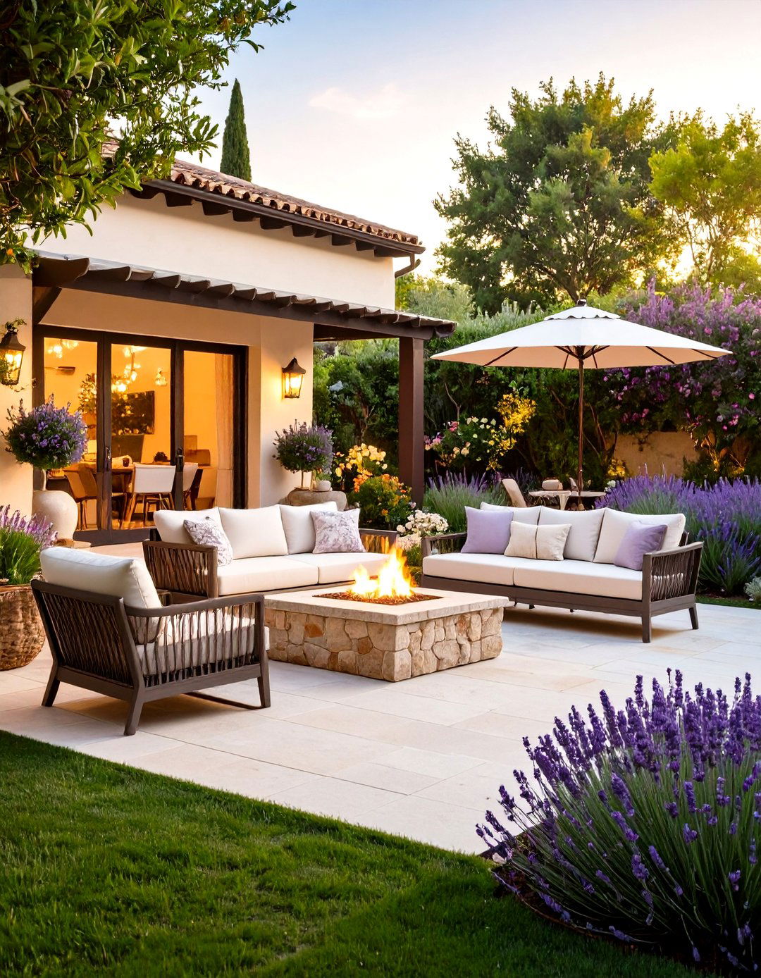 Mediterranean Patio with Intimate Seating Nooks - 20 Mediterranean Patio Ideas