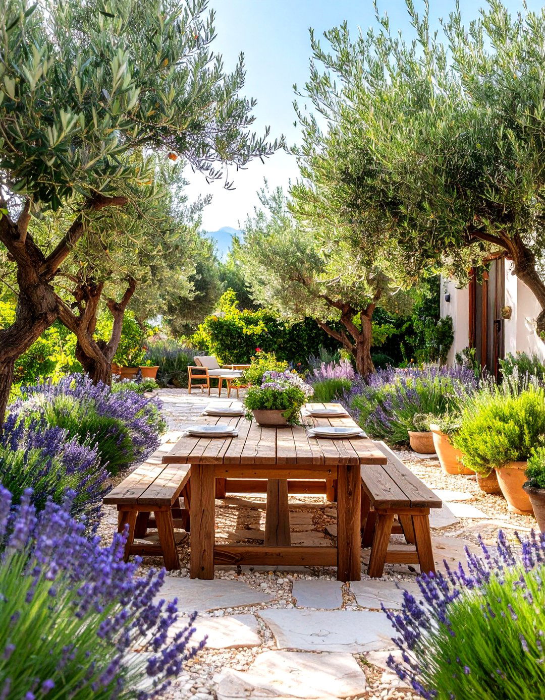 Mediterranean Patio with Olive Grove Ambiance - 20 Mediterranean Patio Ideas