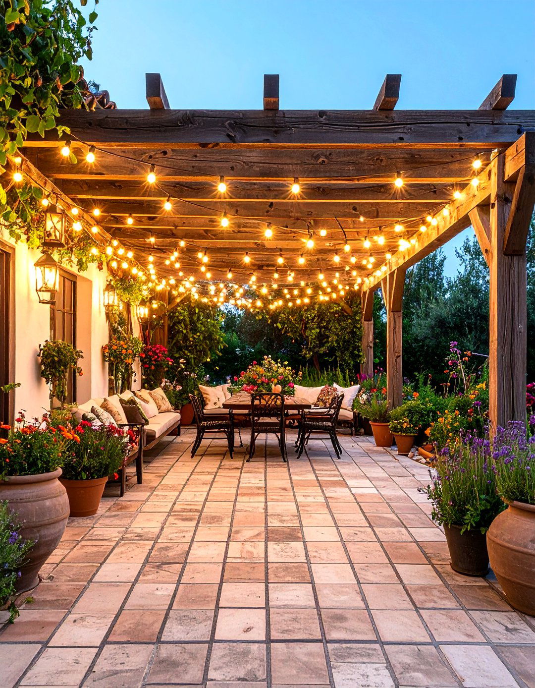 Mediterranean Patio with Rustic Farmhouse Charm - 20 Mediterranean Patio Ideas