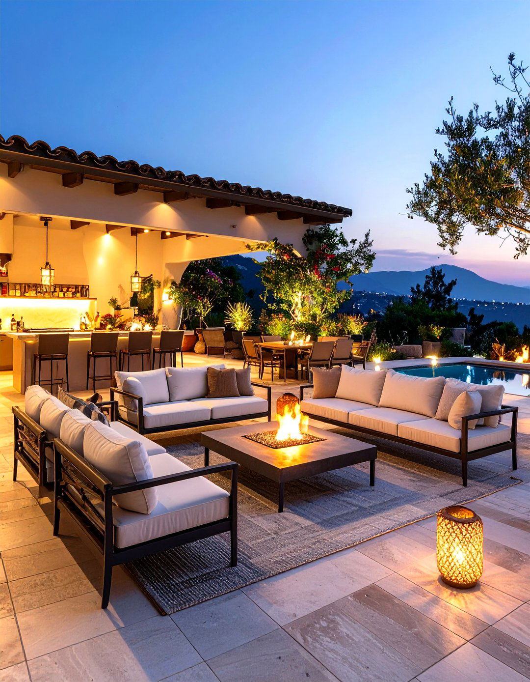 Mediterranean Patio with Sunset Entertaining Focus - 20 Mediterranean Patio Ideas