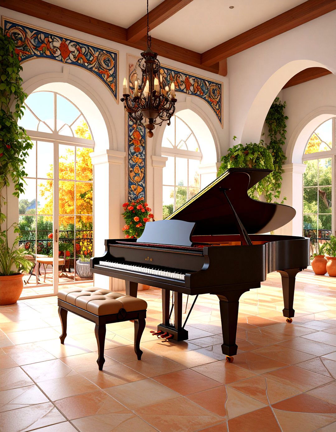 Mediterranean Piano Room - 20 Piano Room Ideas