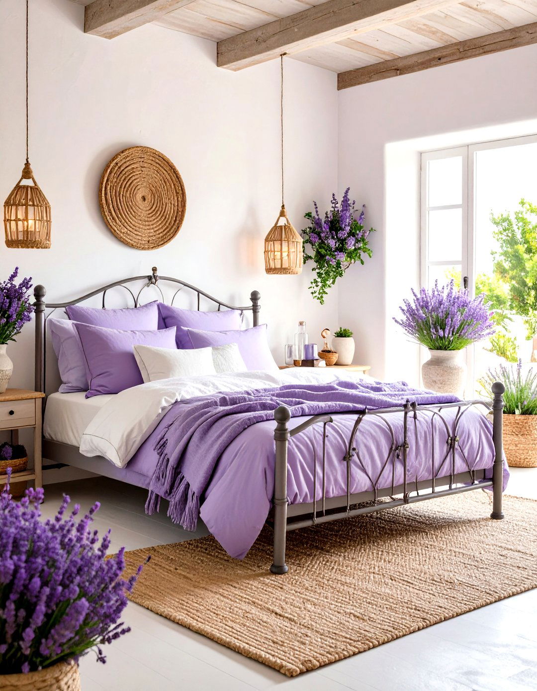 Mediterranean Purple Bedroom Coastal Escape - 20 Purple Bedroom Ideas