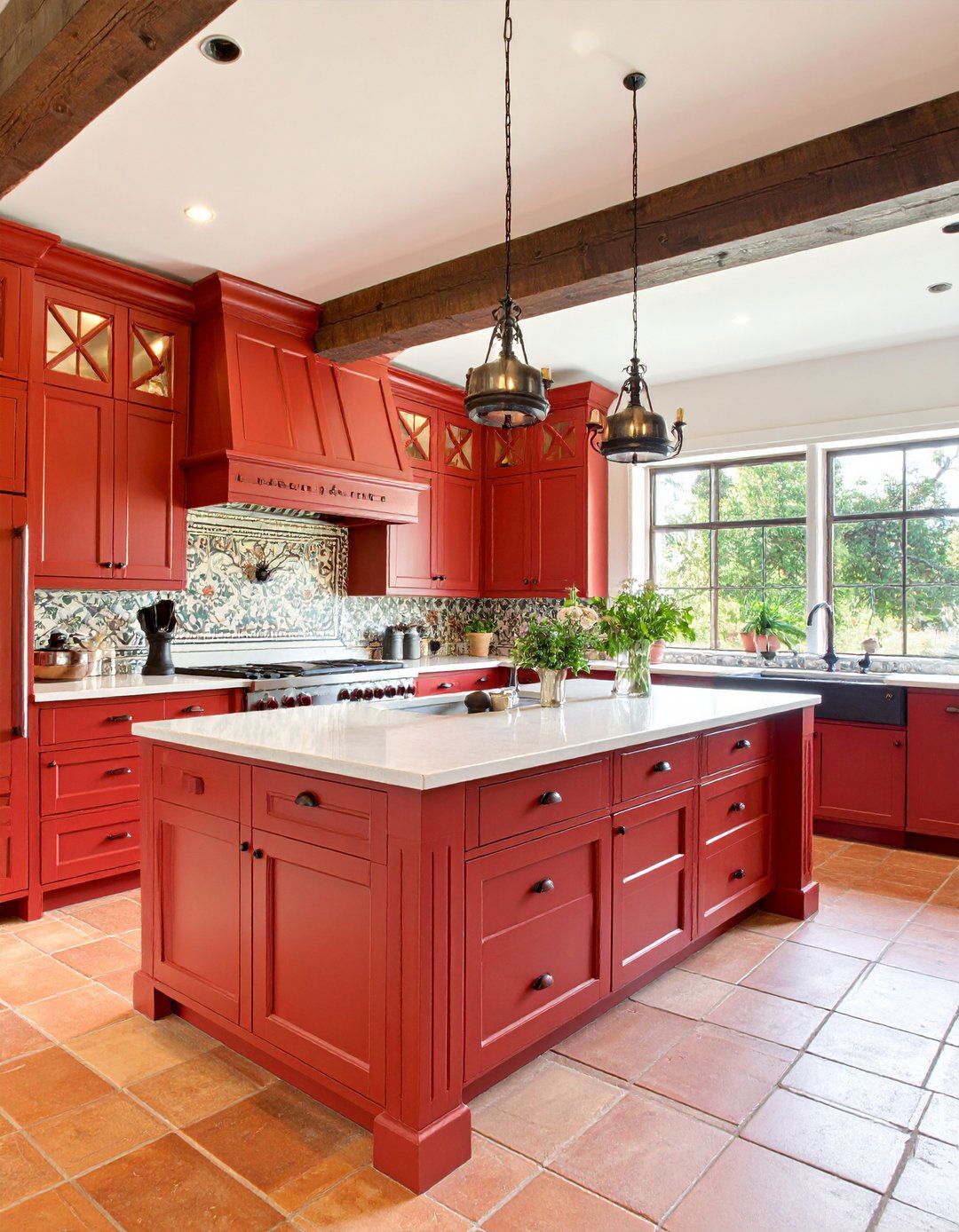 Mediterranean Red Kitchen Tuscan Design - 20 Red Kitchens