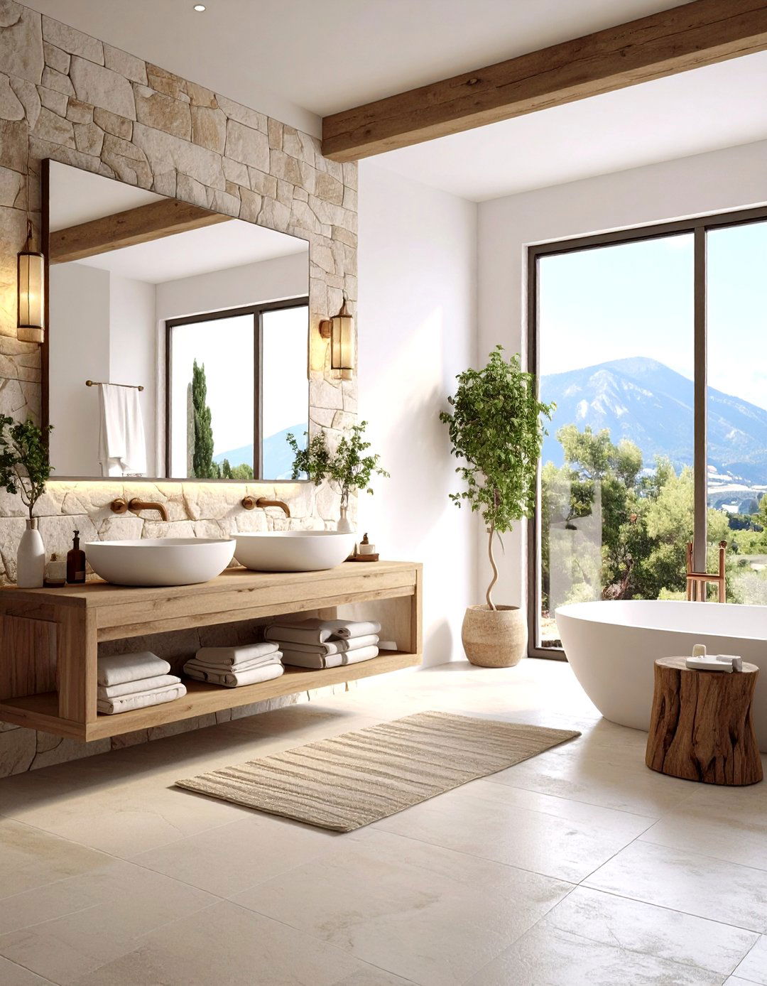 Mediterranean Stone Escape Luxury Bathroom Warmth - 20 luxury bathroom ideas