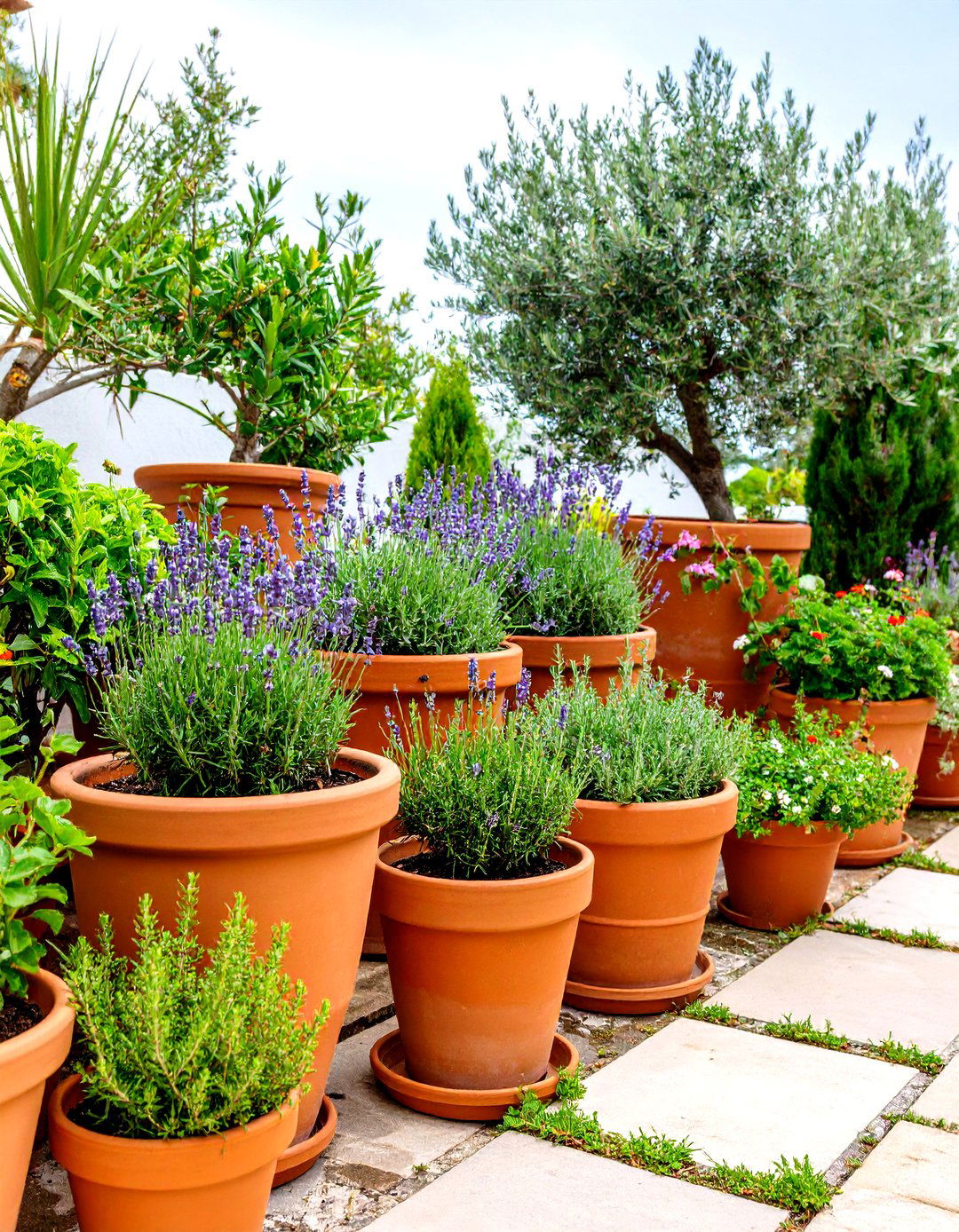 Mediterranean Style Corner Garden Ideas With Pots Using Terracotta - 20 Corner Garden Ideas With Pots