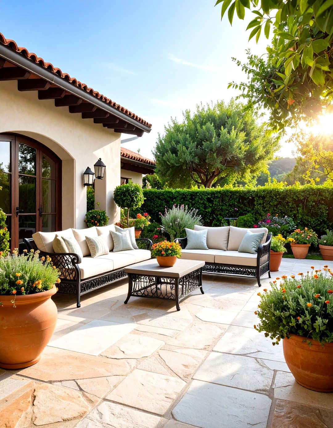 Mediterranean Style Outdoor Living Room - 20 Outdoor Living Room Ideas