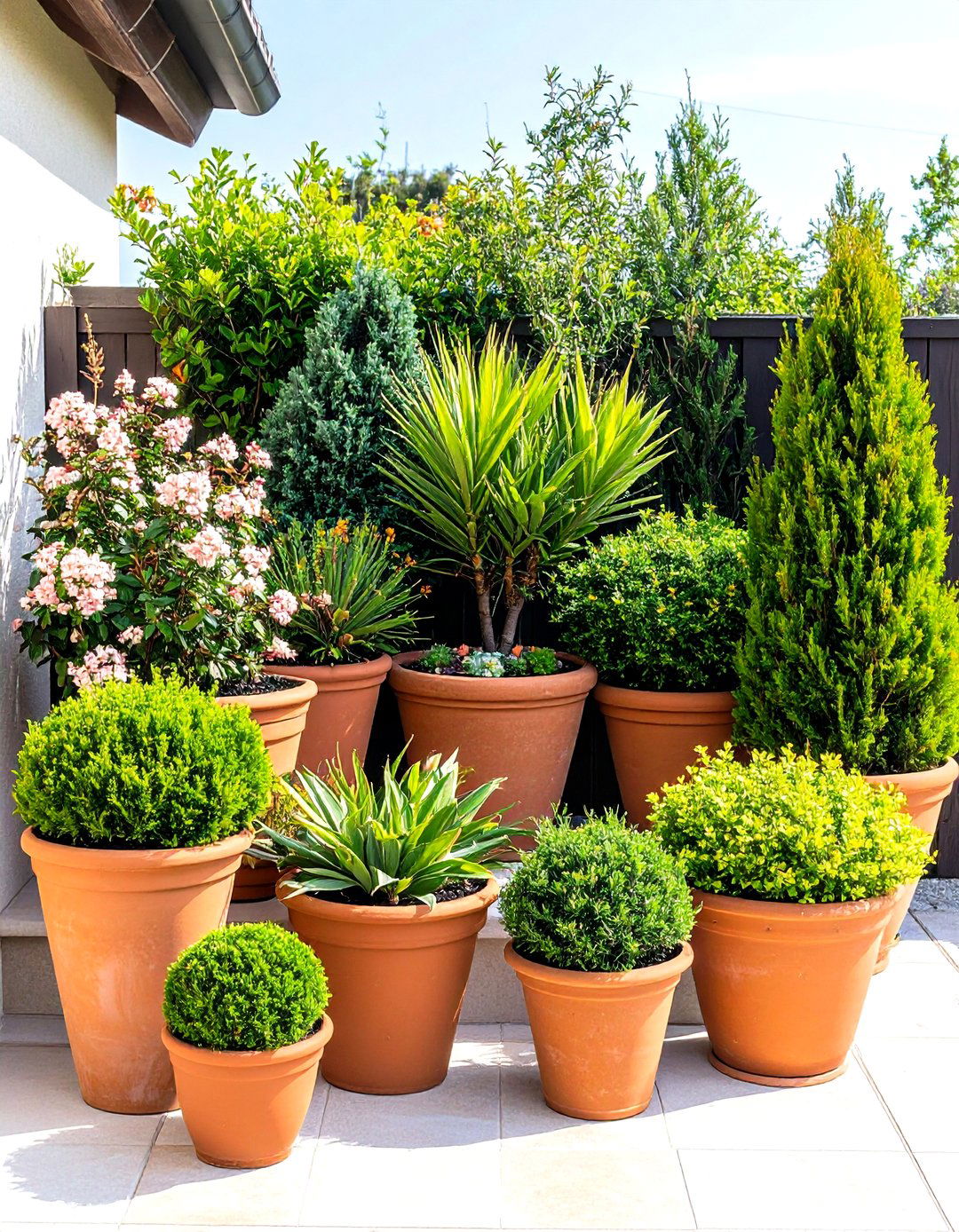 Mediterranean Style Water Wise Evergreens - 20 Front Yard Evergreen Landscaping Ideas