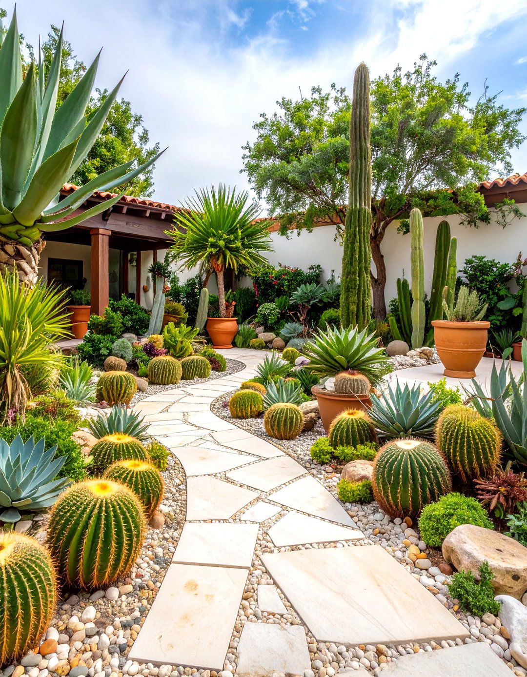 Mediterranean Succulent Patio Garden - 20 Patio Garden Ideas