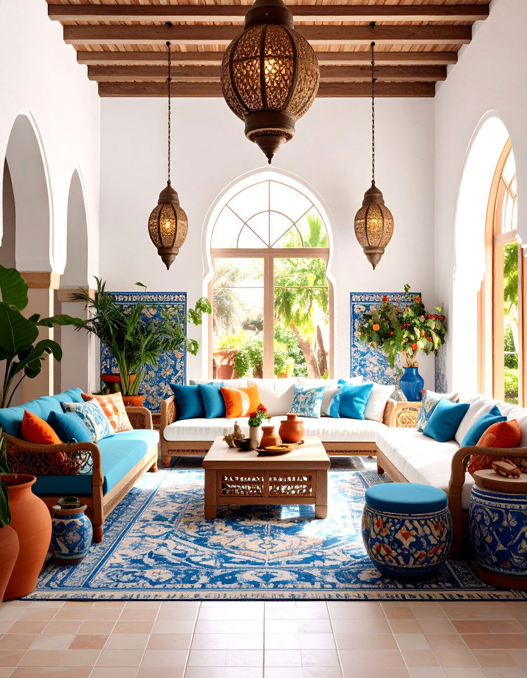 Mediterranean Tile Terracotta Living Room - 20 terracotta living room ideas