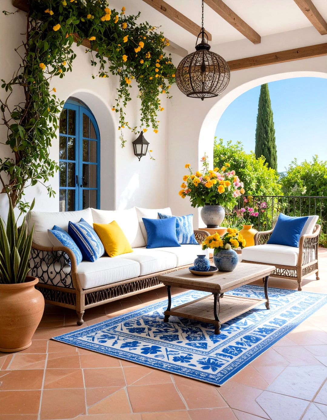 Mediterranean White Couch Villa Style - 20 White Couch Living Room Ideas
