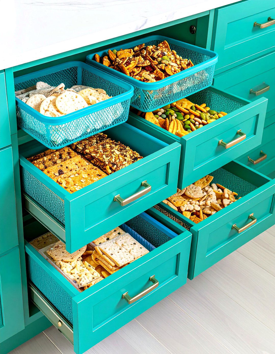 Mesh Drawer Bins - 20 Snack Storage Ideas