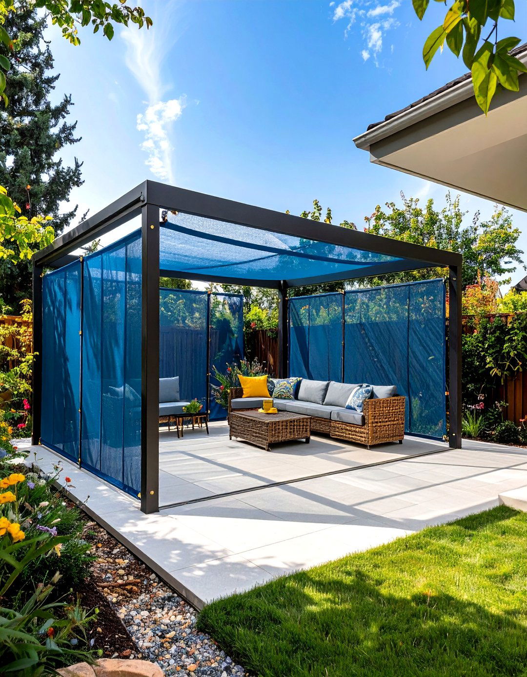 Mesh Fabric Outdoor Privacy Screen Windscreens - 20 Outdoor Privacy Screen Ideas