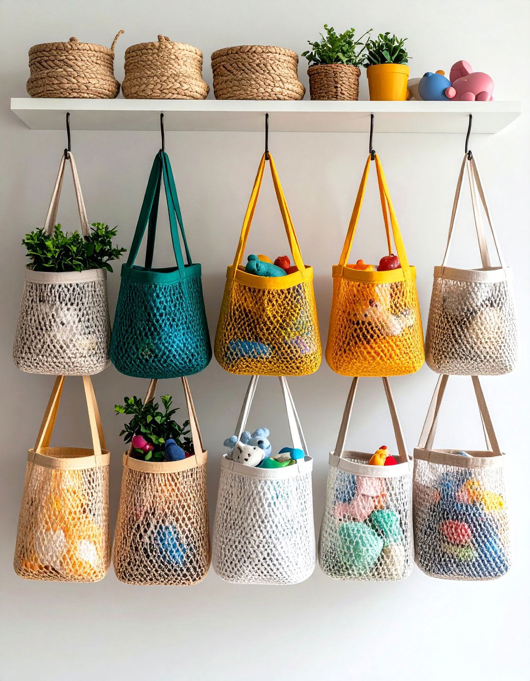 Mesh Toy Storage Bags for Lightweight Organization - 20 Toy Storage Ideas