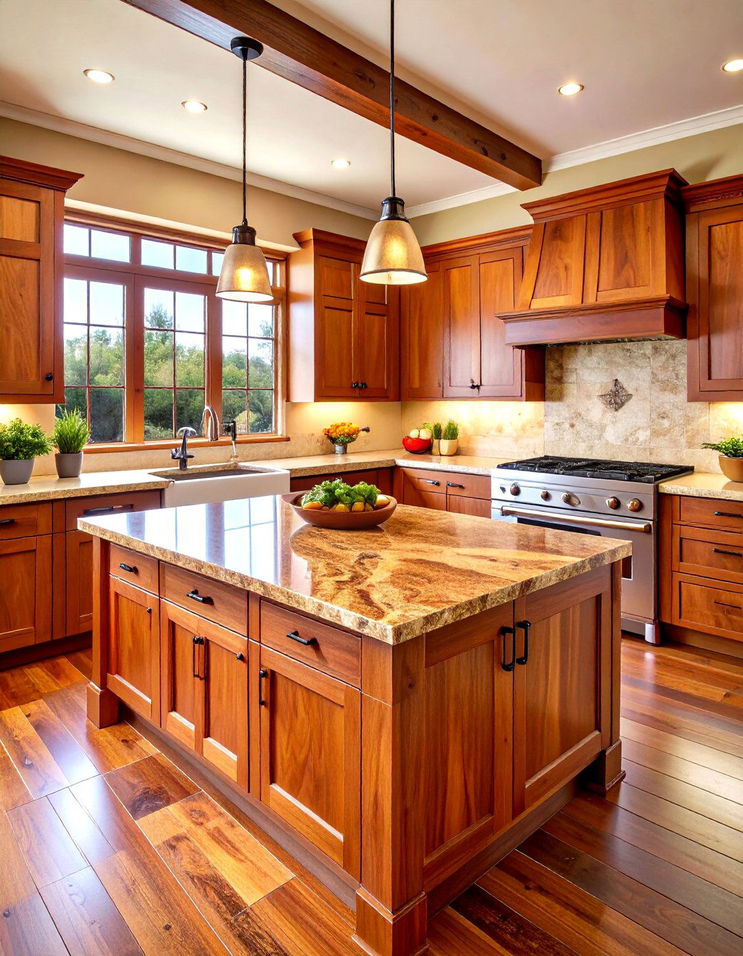 Mesquite Wood Countertop Southwestern Character - 20 Wood Countertop Ideas