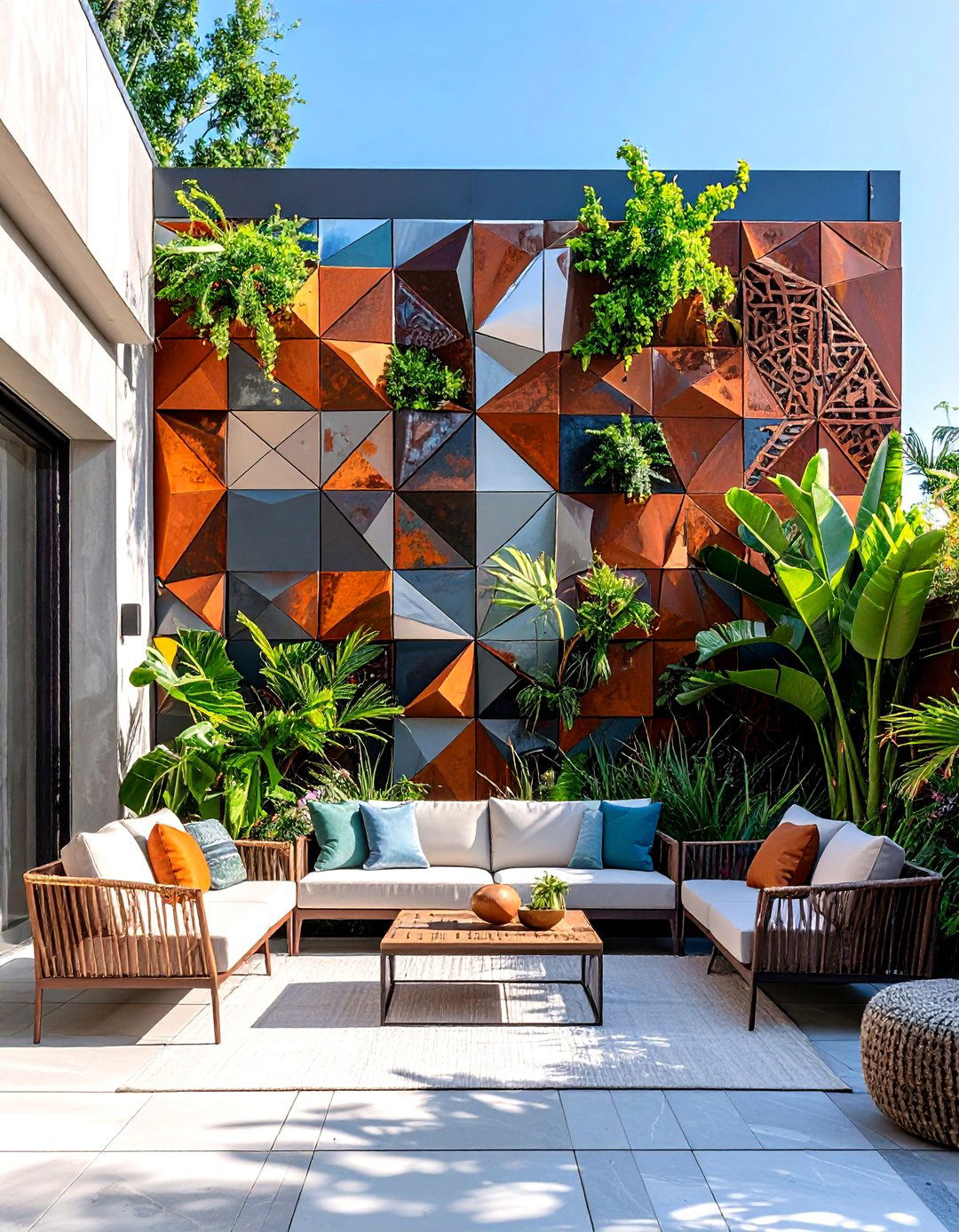 Metal Art Patio Wall Statements - 20 Patio Wall Ideas