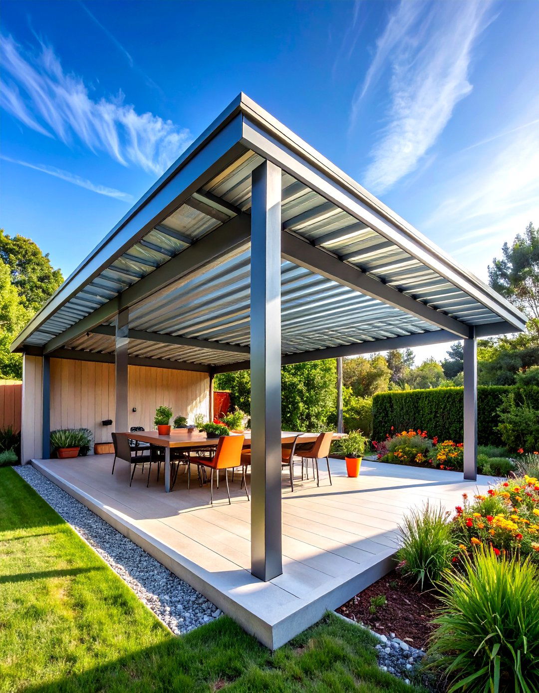 Metal Corrugated Pergola Roof Installation - 20 Pergola Roof Ideas