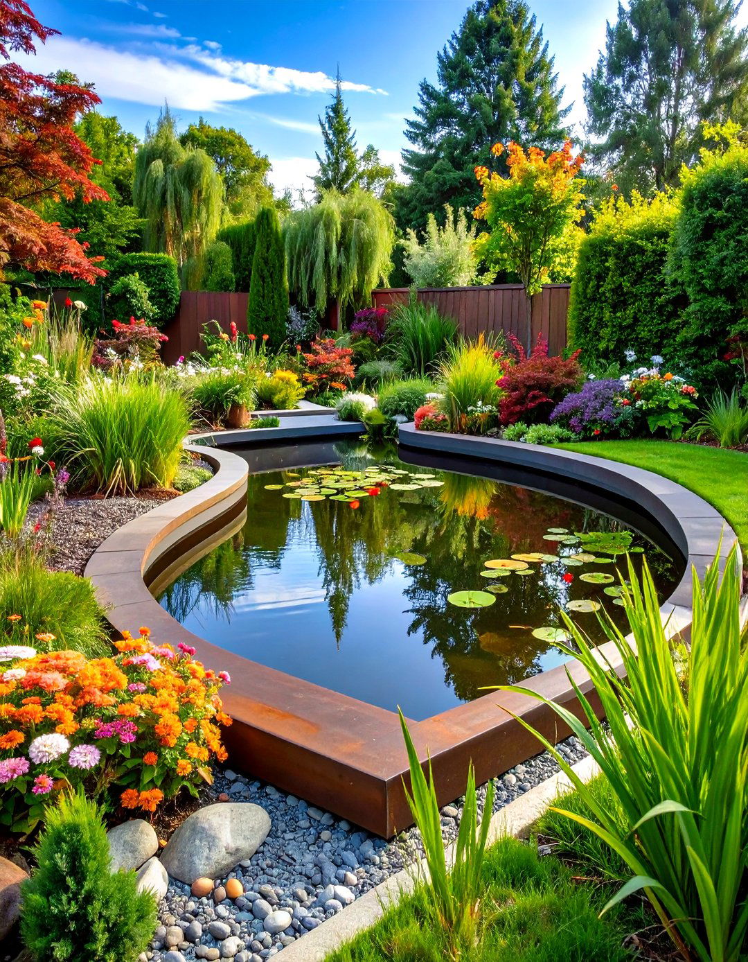Metal Frame Pond Edging - 20 Pond Edging Ideas