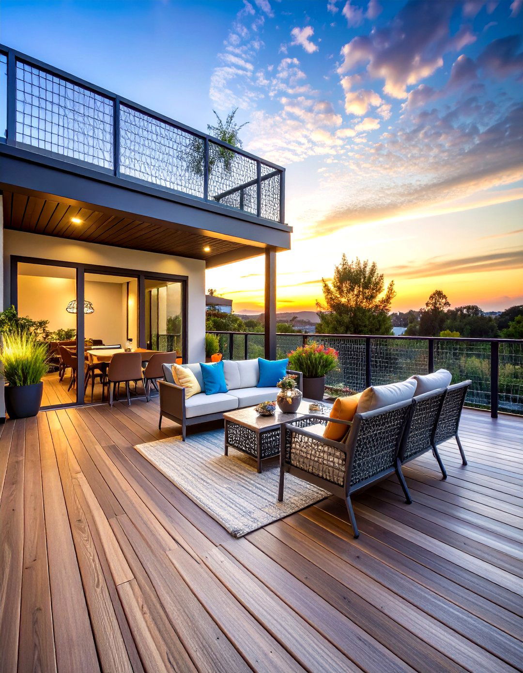 Metal Mesh Deck Railing - 20 Deck Railing Ideas