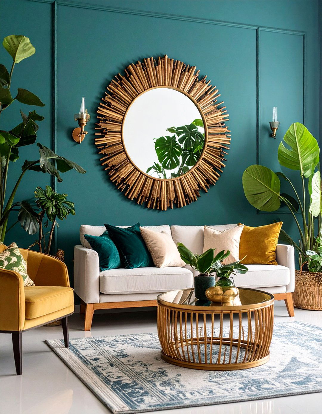 Metallic Accent Living Room Wall Decor Arrangement - 20 living room wall decor ideas