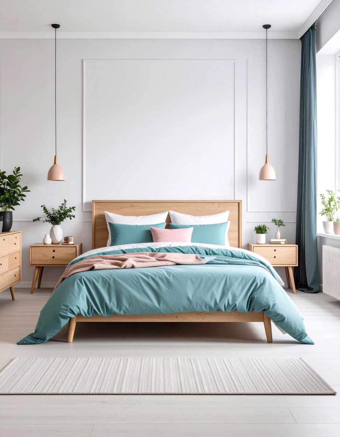 Metallic Accent Pieces - 20 Teal and Pink Bedroom Ideas