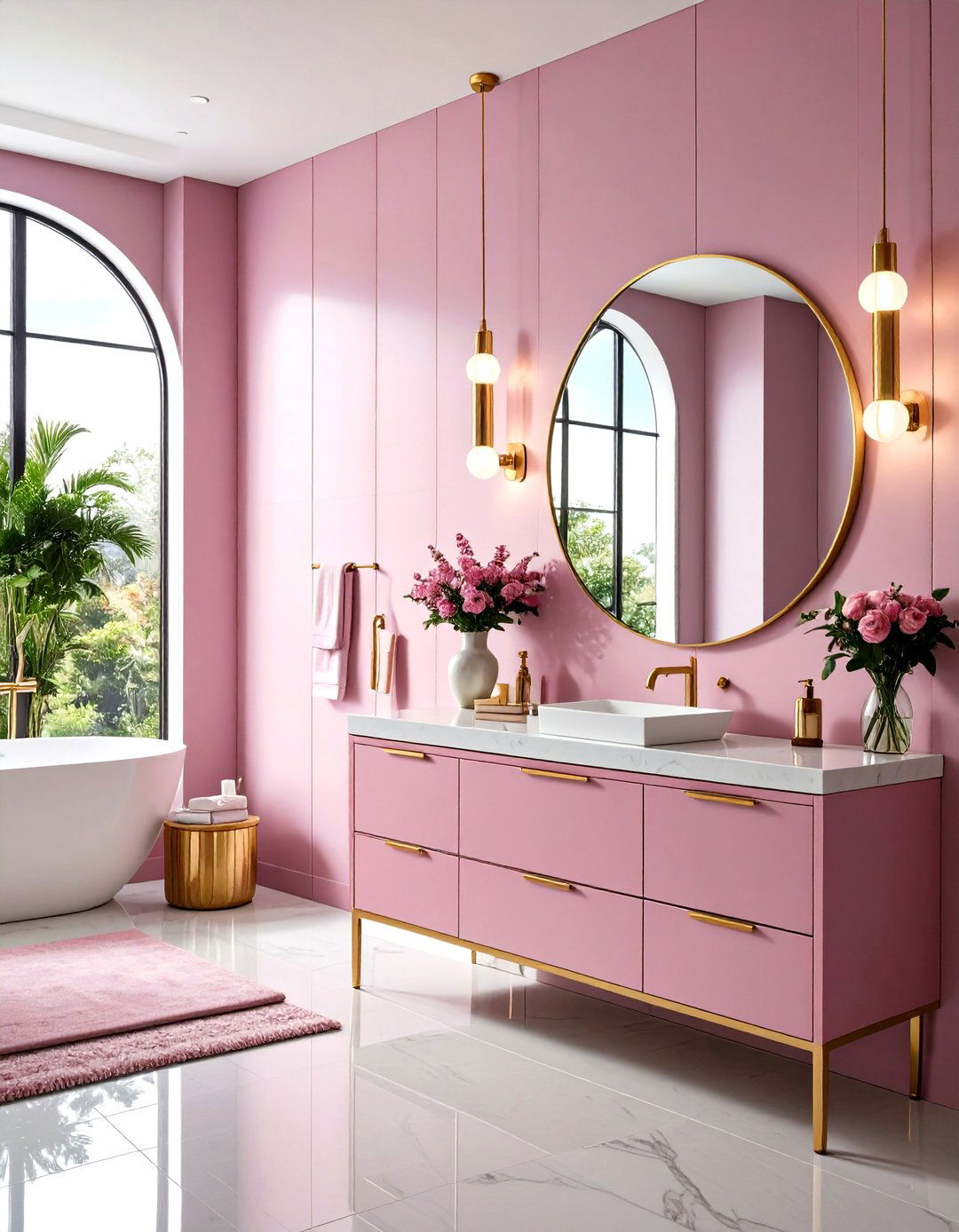 Metallic Accent Powder Room - 20 Powder Room Ideas