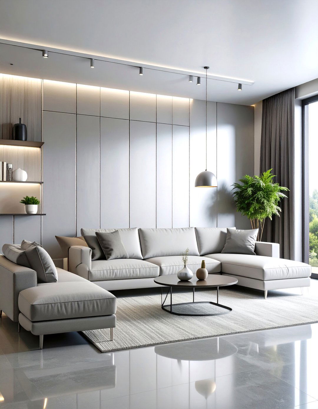 Metallic Accent Wall - 20 Silver Living Room Ideas