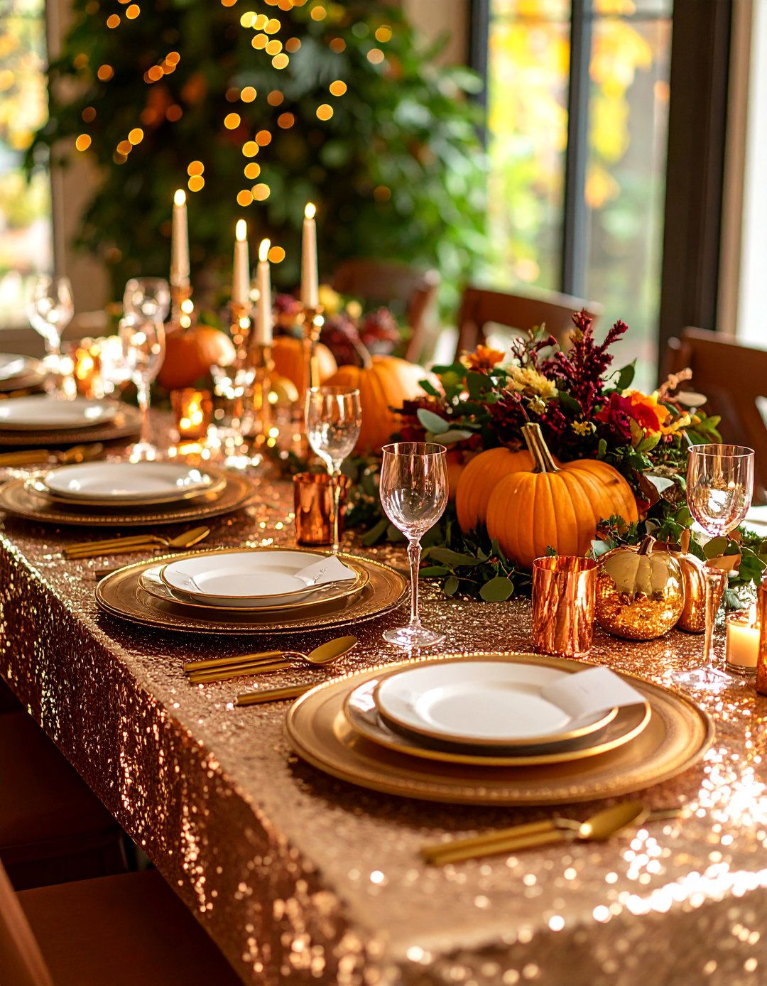 Metallic Accents - 20 Thanksgiving Table Settings