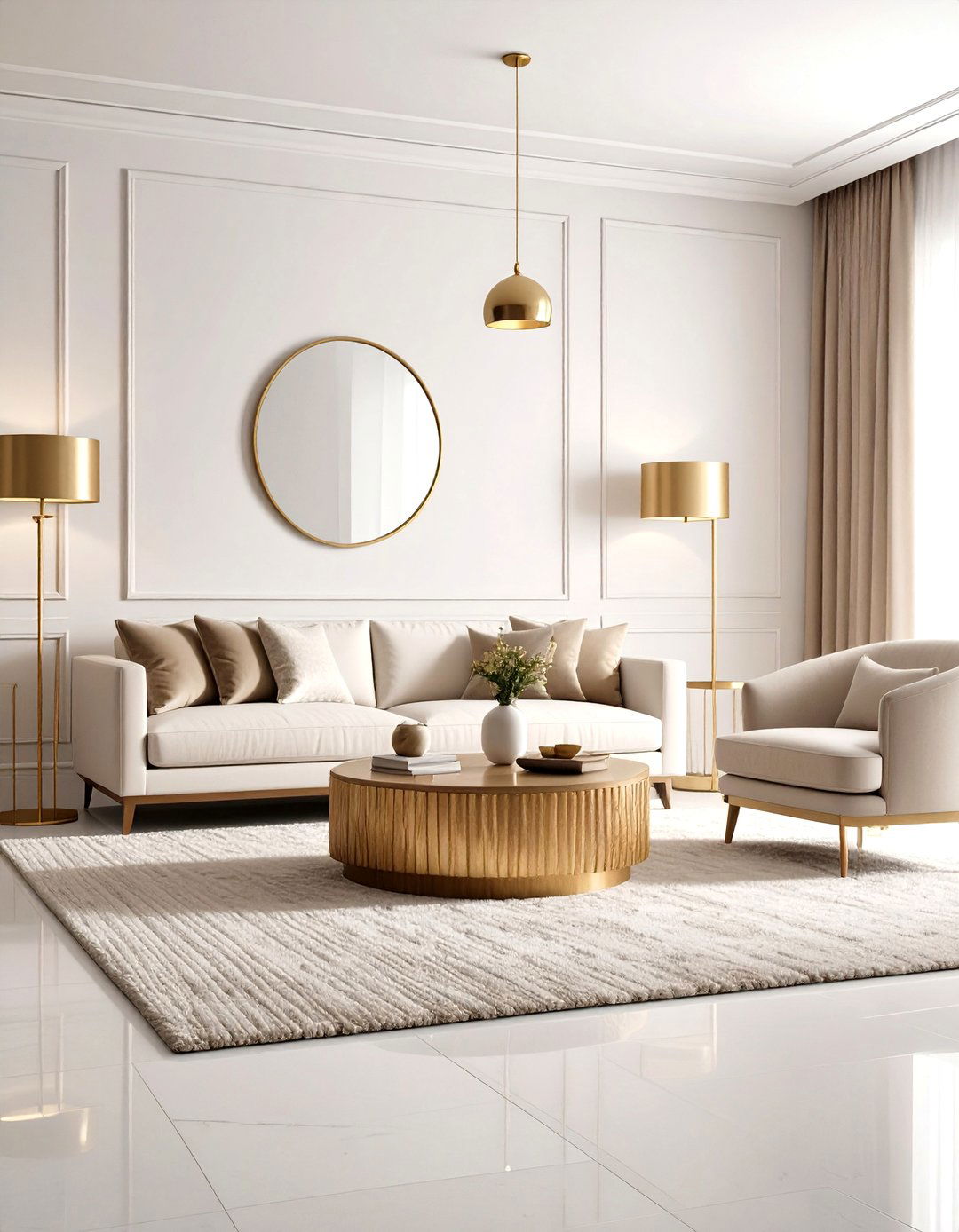 Metallic Accents for Subtle Glamour - 20 Dulux Egyptian Cotton Living Room Ideas