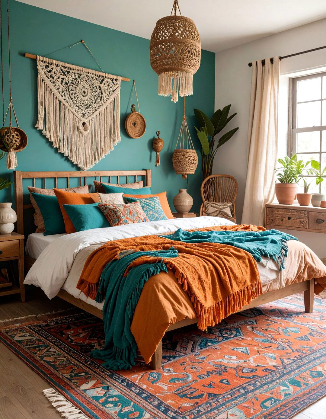 Metallic Accents for a Luxe Finish - 20 Teal and Orange Bedroom Ideas