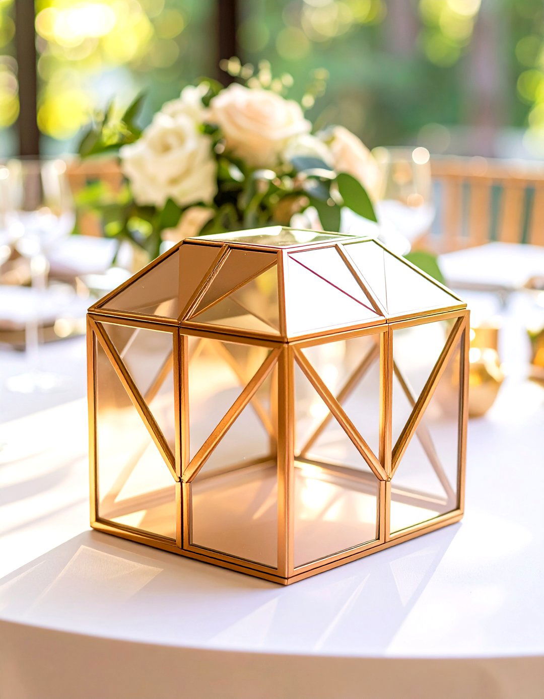 Metallic Geometric Wedding Card Box - 20 Wedding Card Box Ideas