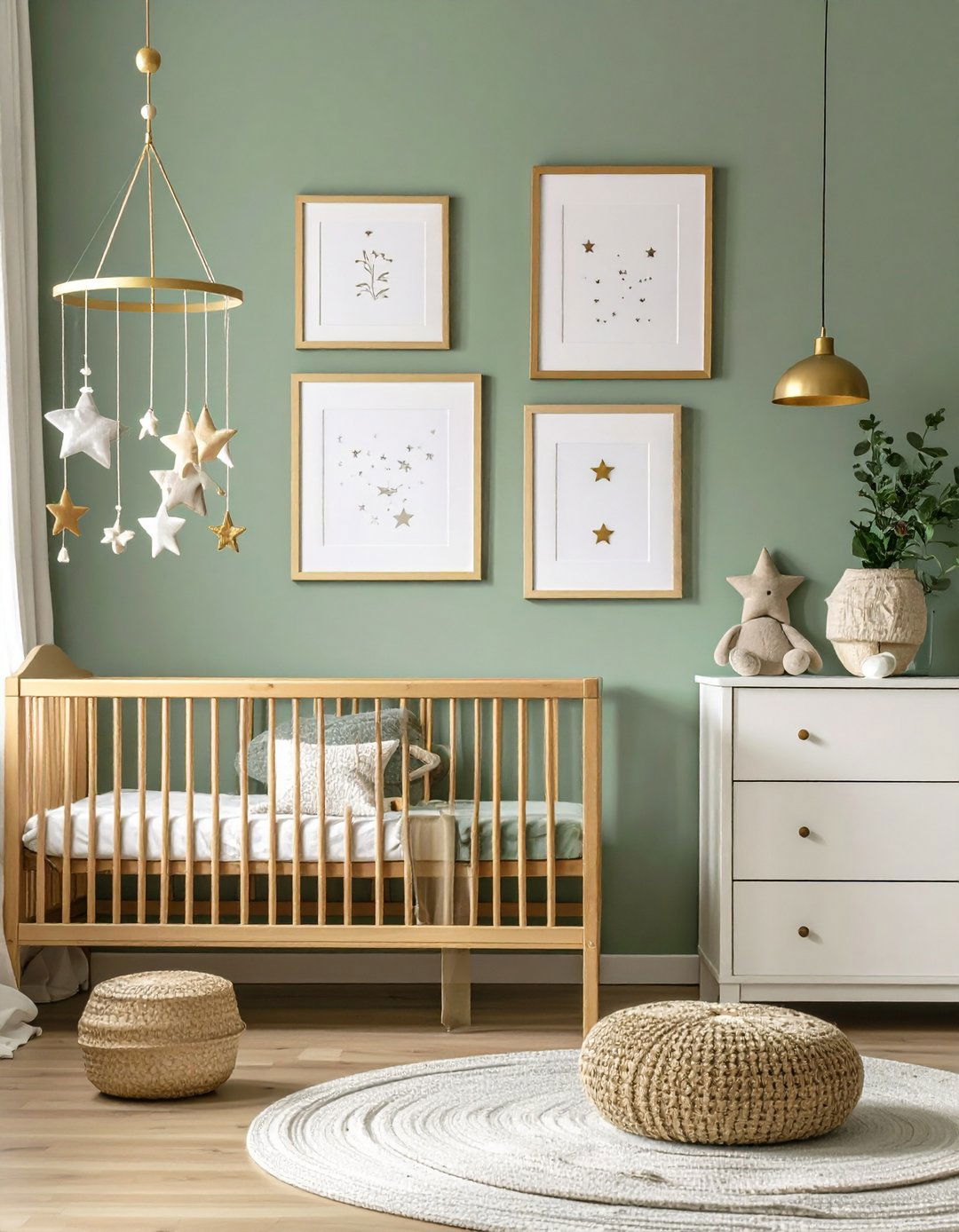 Metallic Gold Accents - 20 Sage Green Nursery Ideas