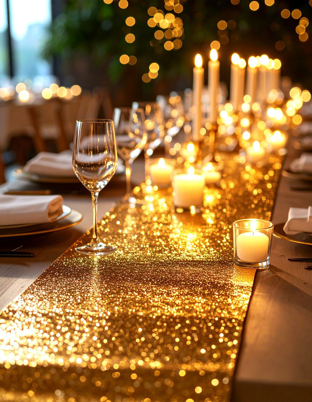 Metallic Gold or Silver Runner - 20 Table Runner Ideas