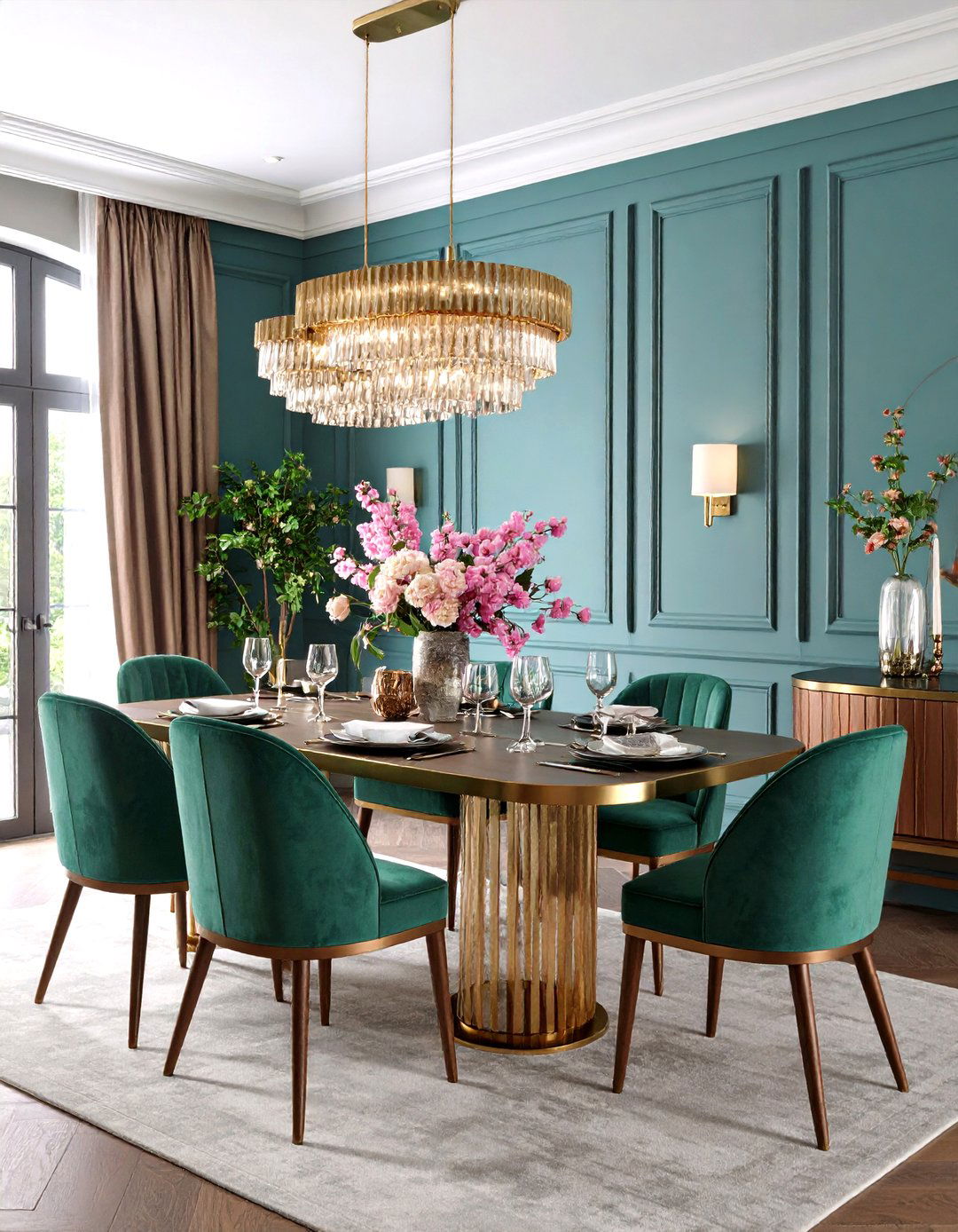 Metallic Inlay Wainscoting Accents - 20 Dining Room Wainscoting Ideas