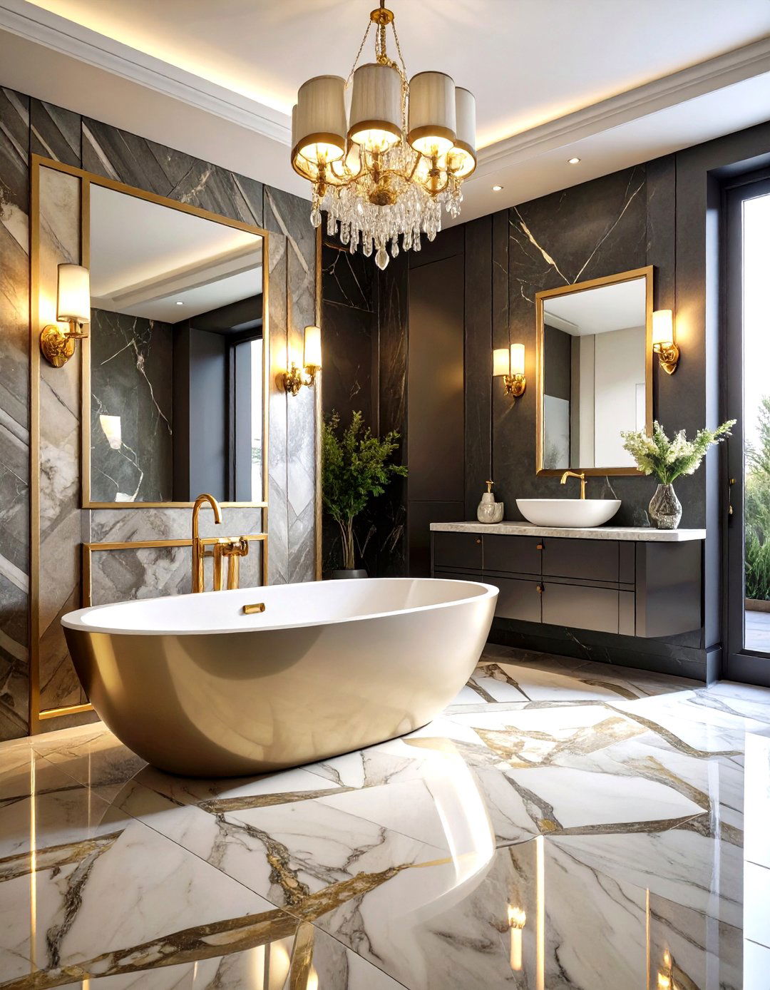 Metallic Luxe Maximalist Bathroom - 20 Maximalist Bathroom Design Ideas
