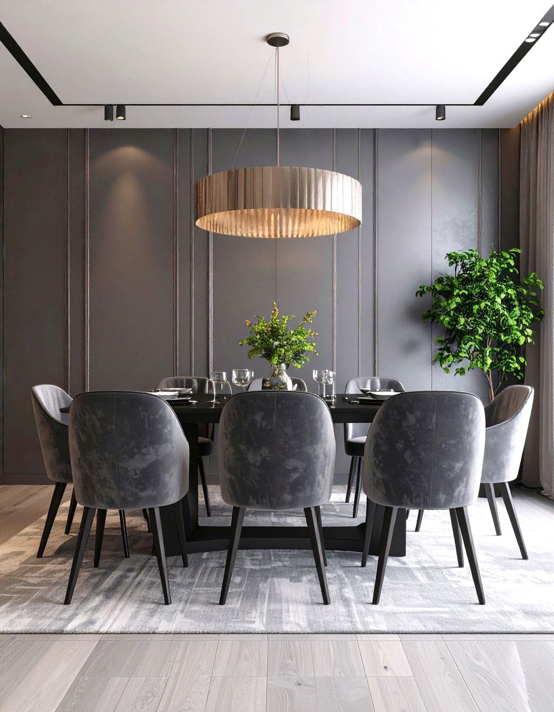Metallic Paint Glam Accent Wall - 20 Dining Room Accent Wall Ideas