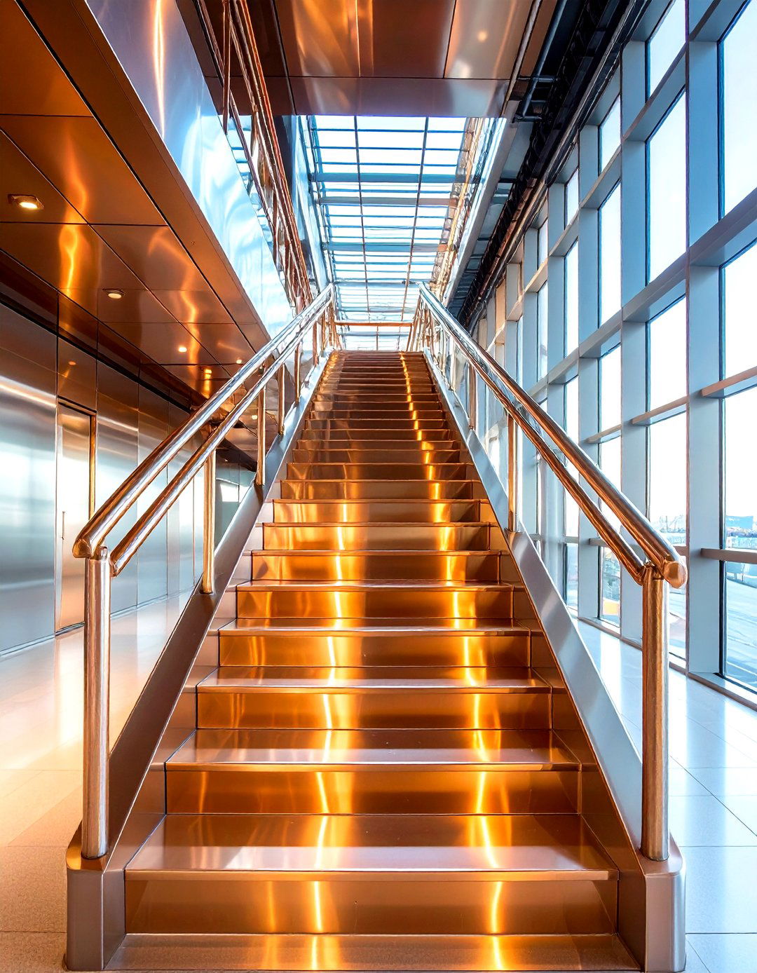 Metallic Sheeting - 20 Stair Riser Ideas