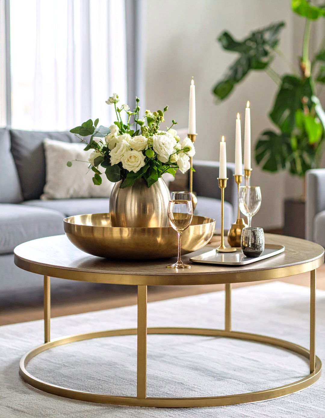 Metallic Statement Coffee Table Centerpiece - 20 Coffee Table Centerpiece Ideas