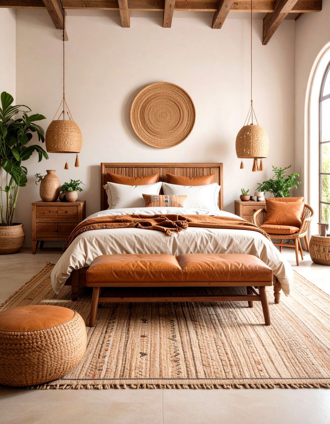 Mexican Bedroom with Leather Furniture Accents - 20 Mexican Bedroom Ideas